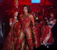 Miss Vanjie with dancers on the Werq the World stage