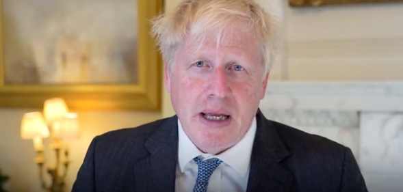 Boris Johnson speaking to the camera