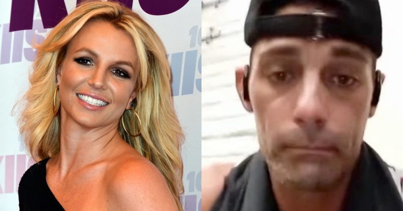 Headshots of Britney Spears and Jason Alexander