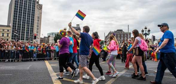People take a part in Pride Parade in Dublin
