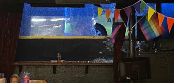 The view from the basement bar after the shooting