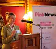 Véronique Walsh speaks at the PinkNews Westminster Summer Reception