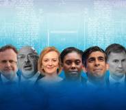 A graphic shows the candidates in the Tory leadership election 2022 with Nadhim Zahawi and Jeremy Hunt greyed out