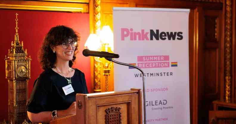 Layla Moran speaks at the PinkNews Westminster Summer Reception