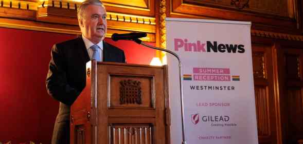 John Nicolson speaks at the PinkNews Westminster Summer Reception