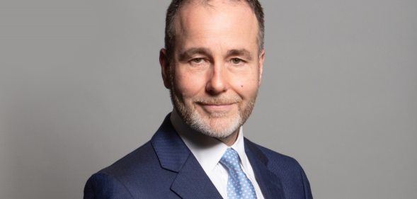 Chris Pincher posing for a parliamentary portrait.