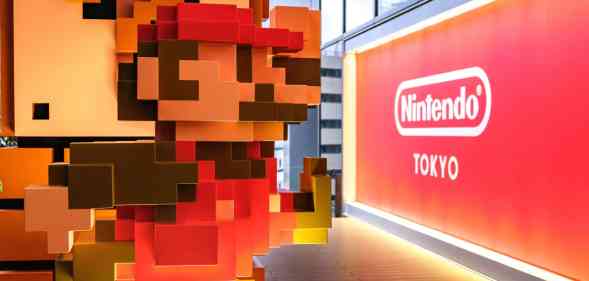 In this picture taken on May 9, 2022, a logo of Nintendo is pictured at its store in Tokyo.