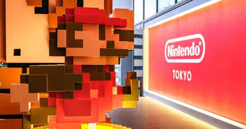 In this picture taken on May 9, 2022, a logo of Nintendo is pictured at its store in Tokyo.