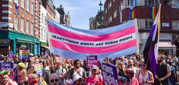Thousands of trans rights protesters march through Soho