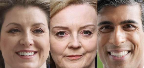 Tory leadership candidates Penny Mordaunt, Liz Truss and Rishi Sunak