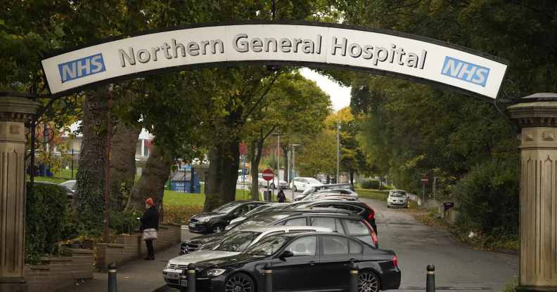 SHEFFIELD, ENGLAND - OCTOBER 22: A general view of the entrance of the Northern General Hospital on October 22, 2020 in Sheffield, England.