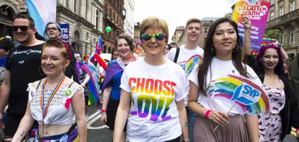 Scottish first minister Nicola Sturgeon at the 2018 Pride Parade
