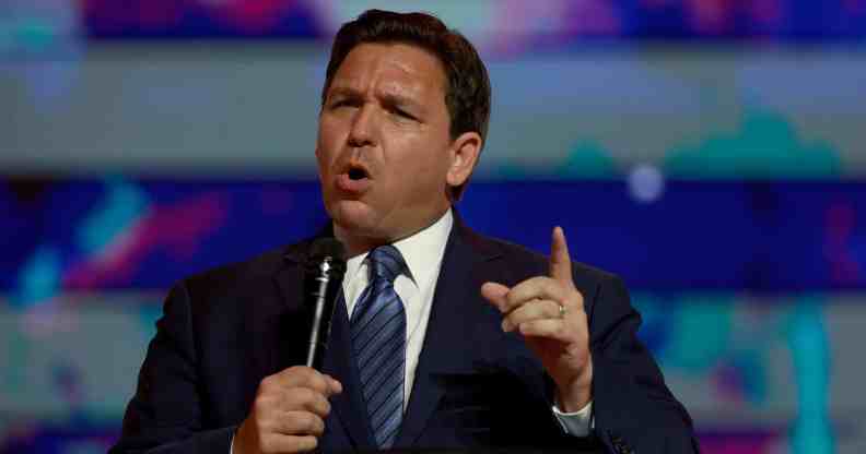 Florida Gov. Ron DeSantis speaks during the Turning Point USA Student Action Summit held at the Tampa Convention Center on July 22, 2022.