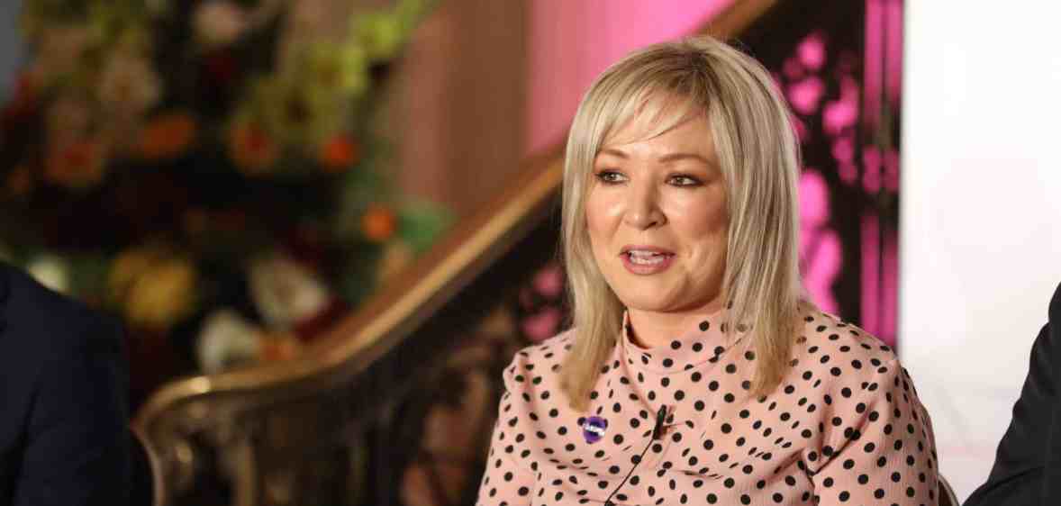 Michelle O'Neill speaking at the PinkNews Summer Reception in Belfast.