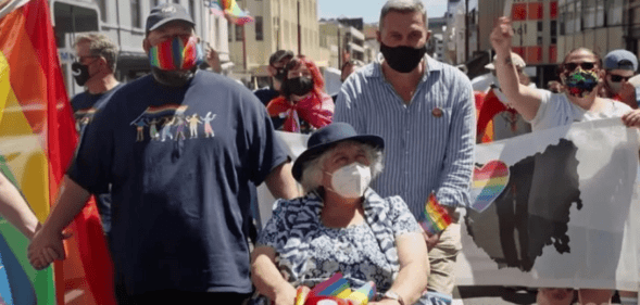 Miriam Margolyes attends her first-ever Pride parade