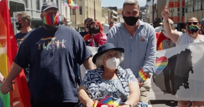 Miriam Margolyes attends her first-ever Pride parade