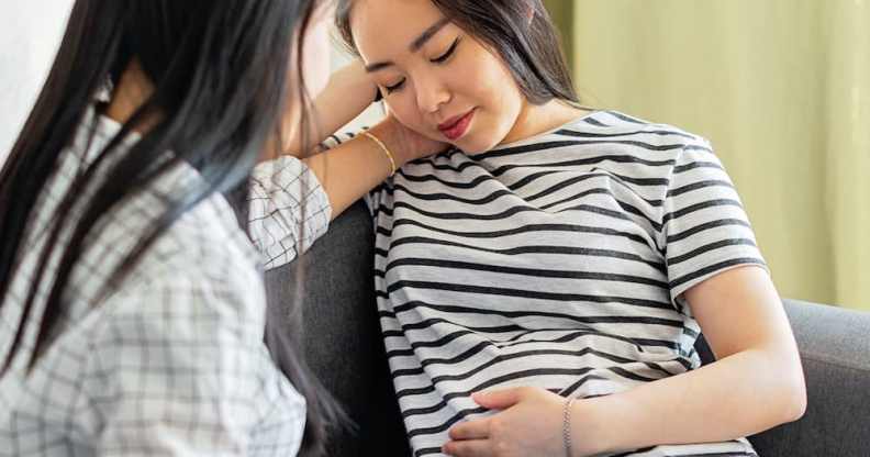 A pregnant same-sex couple