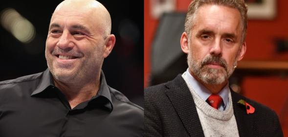 Headshots of Joe Rogan and Jordan Peterson