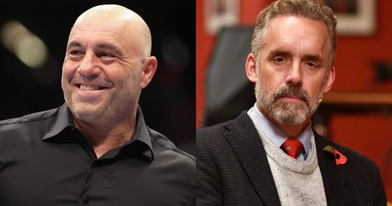Headshots of Joe Rogan and Jordan Peterson