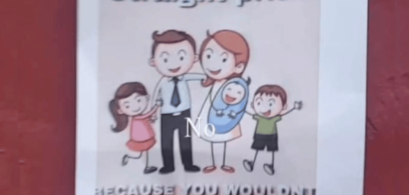 The posted described in the story