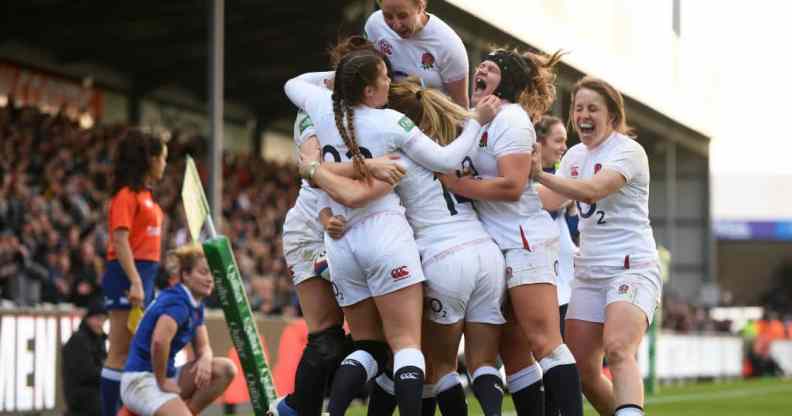 The England Women rugby team in 2019.