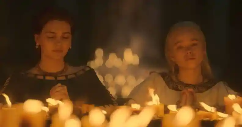 Alicent Hightower (L) and Princess Rhaenyra in House of the Dragon) (HBO)
