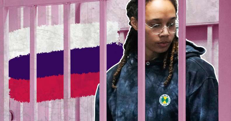 Brittney Griner in a jail cell