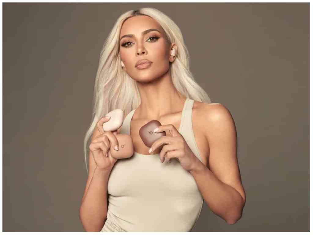Kim Kardashian has teamed up with Beats to release three neutral toned earbuds.