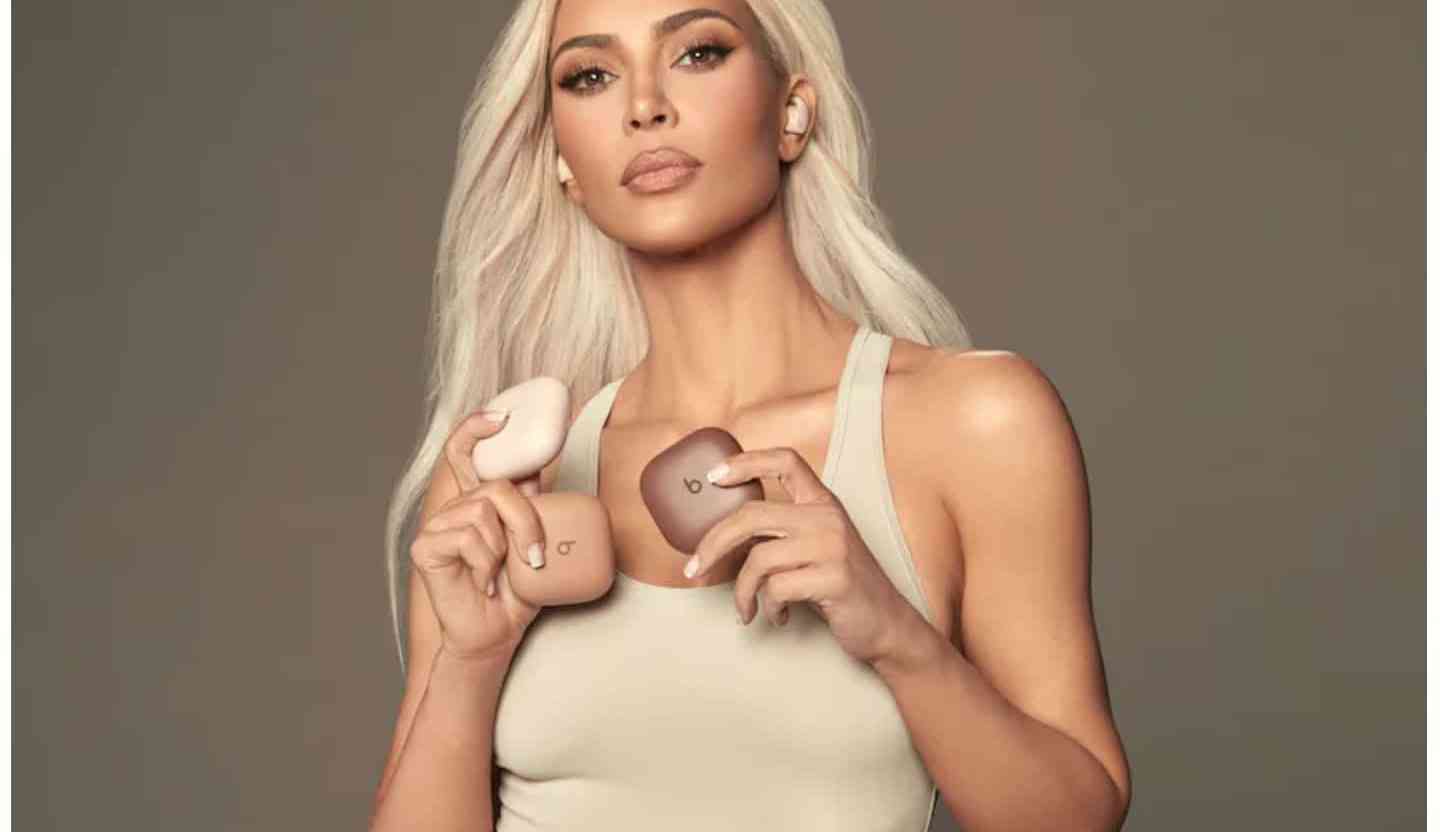 Kim Kardashian has teamed up with Beats to release three neutral toned earbuds.