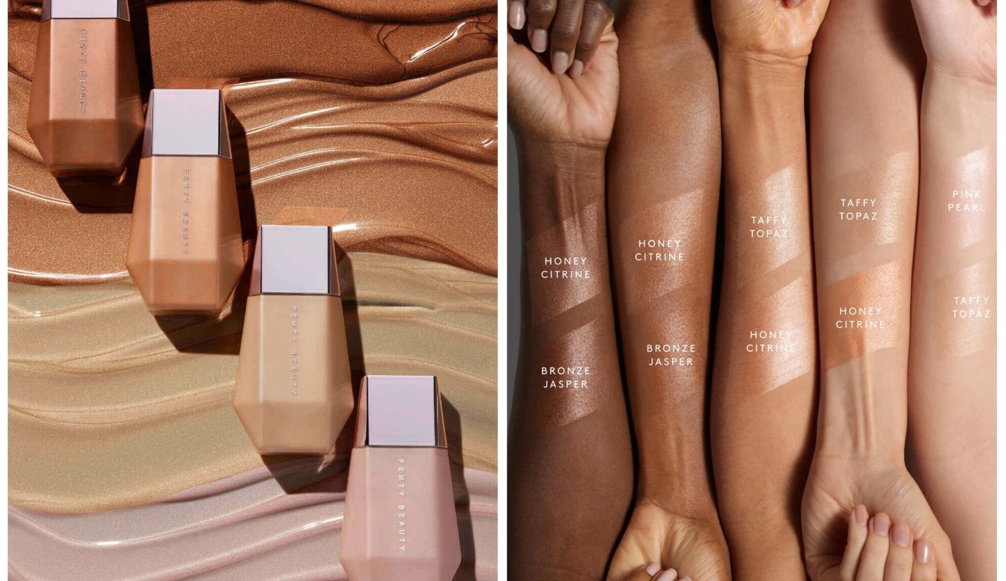 Rihanna's Fenty Beauty is dropping new Eaze Drop'Lit all-over glow products.