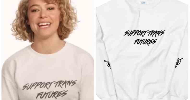 She-Hulk star Tatiana Maslany repped a 'Support Trans Futures' sweatshirt and fans buy the collection.