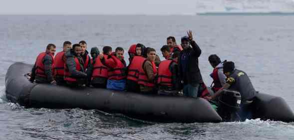 A boat of asylum seekers try to gain entry to the Uk via the English Channel