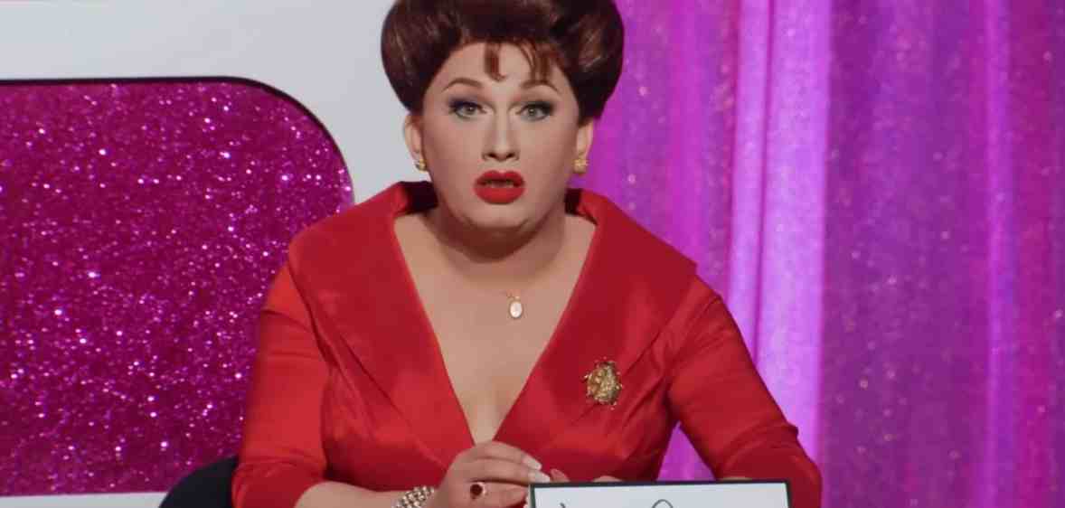 Drag queen Jinkx Monsoon portrays Judy Garland in a Snatch Game during Drag Race All Stars 7