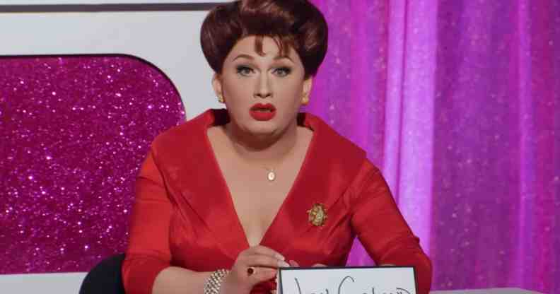 Drag queen Jinkx Monsoon portrays Judy Garland in a Snatch Game during Drag Race All Stars 7