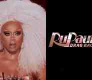 A picture of RuPaul looking shocked on the left and the logo of RuPaul's Drag Race season four on the right.