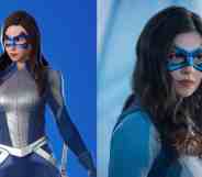 Side by side images of trans superhero Dreamer from Fortnite and the CW's Supergirl tv series