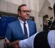 A photo of actor Kevin Spacey leaving the Central Criminal Court