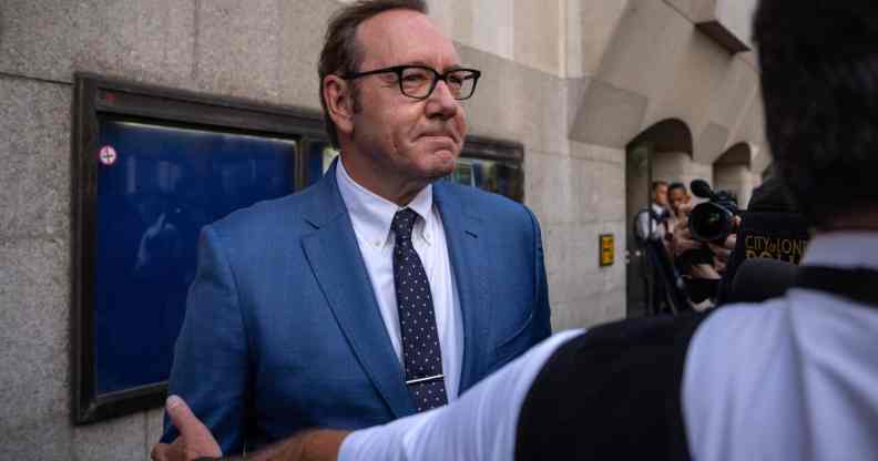 A photo of actor Kevin Spacey leaving the Central Criminal Court