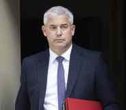 In this photograph, health secretary Steve Barclay leaves Downing Street