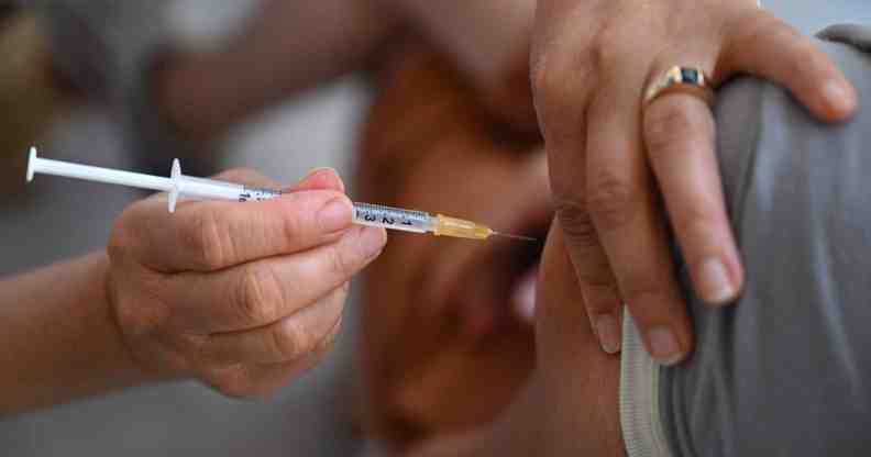 A person receiving a vaccine.
