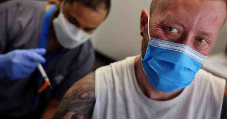 A man receives a monkeypox vaccine