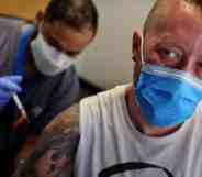 A man receives a monkeypox vaccine