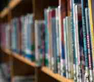A row of books on a shelf