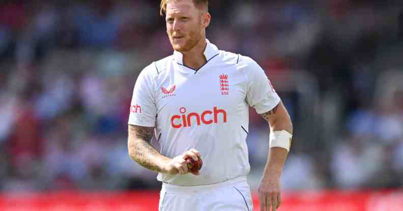 England captain Ben Stokes holds a cricket ball while playing a match