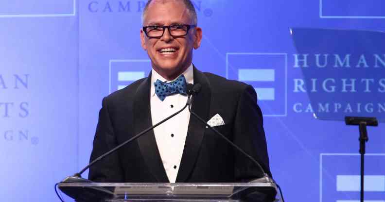 LGBTQ+ icon and pioneer Jim Obergefell seen at the Human Rights Campaign 2016 Los Angeles Gala Dinner