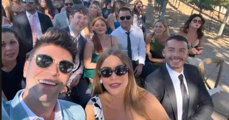The Modern Family cast attend Sarah Hyland's wedding.