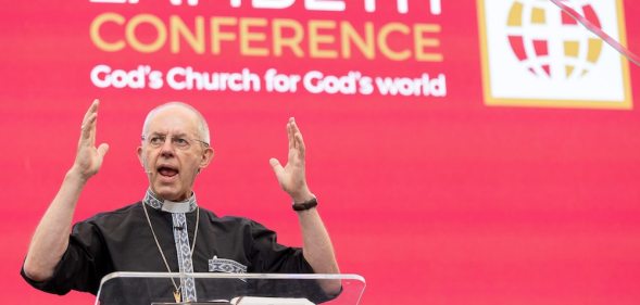 Justin Welby, Archbishop of Canterbury, speaks at the 2022 Lambeth Conference