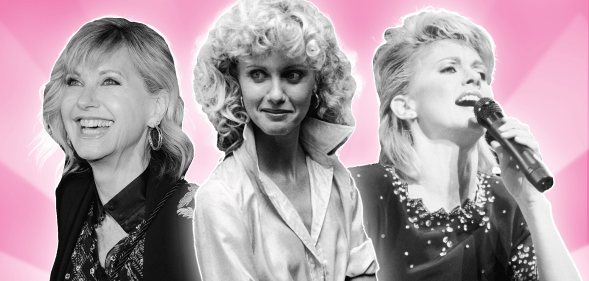 Three photos of Olivia Newton-John through the ages