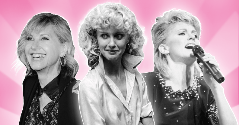 Three photos of Olivia Newton-John through the ages