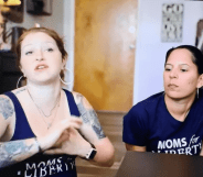 Moms for Liberty members being interviewed by MSNBC